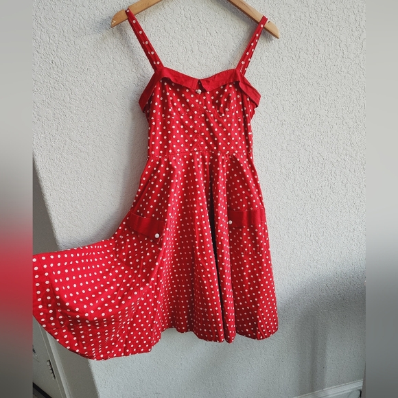 Divided by H&M Pinup Red & White Polka Dot Circle Dress Size 4 / Small Minnie m - Picture 1 of 8